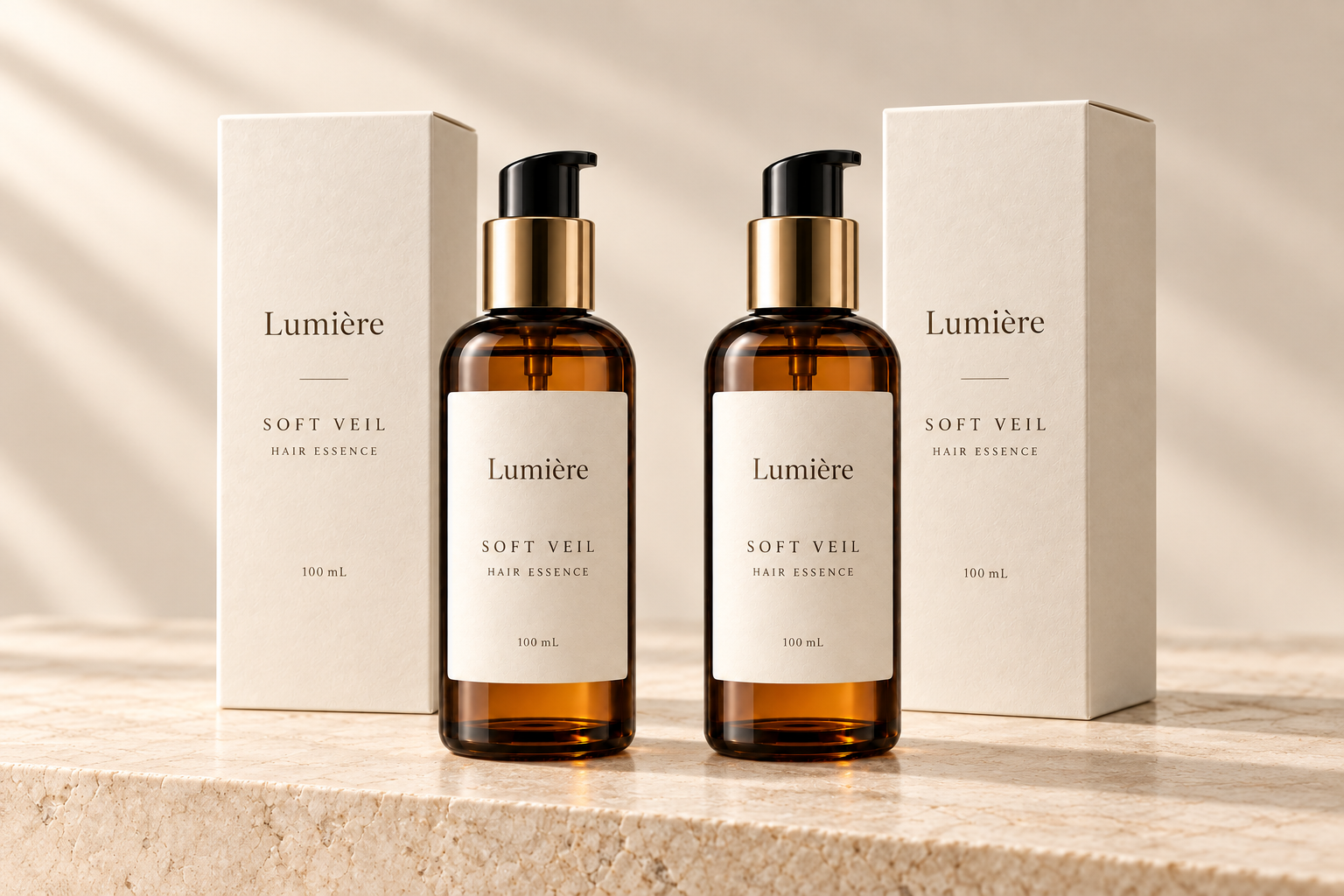 소프트 베일 본품 100mL 두 병과 단상자 두 개의 듀오 구성